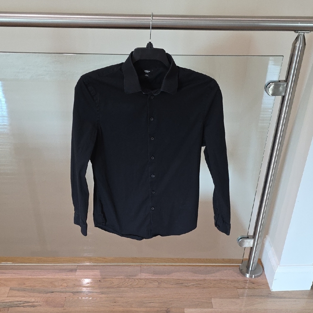 Express Black Casual Button Down Shirt